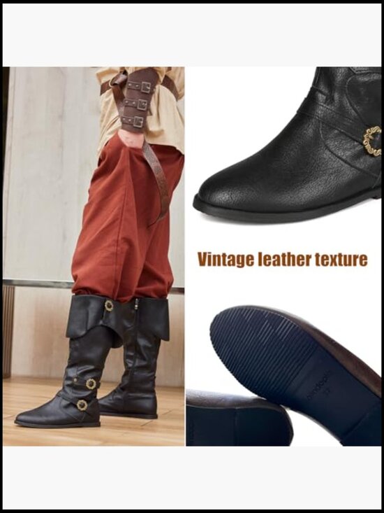 Mid Calf Zip Up Boots Cosplay Y2K Style Round Toe Flat Heel Unisex main image 7